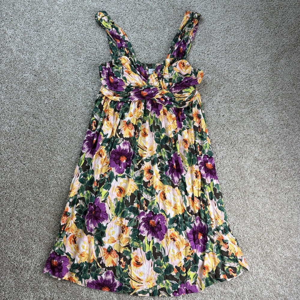 Candies Dress Juniors M Multicolor Floral Sleeveless Smocked Summer Sundress